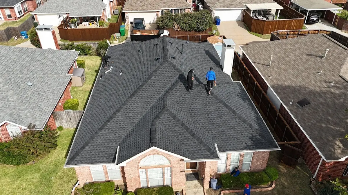 Slate & Tile Roof Repair work in progress on a Clovis property